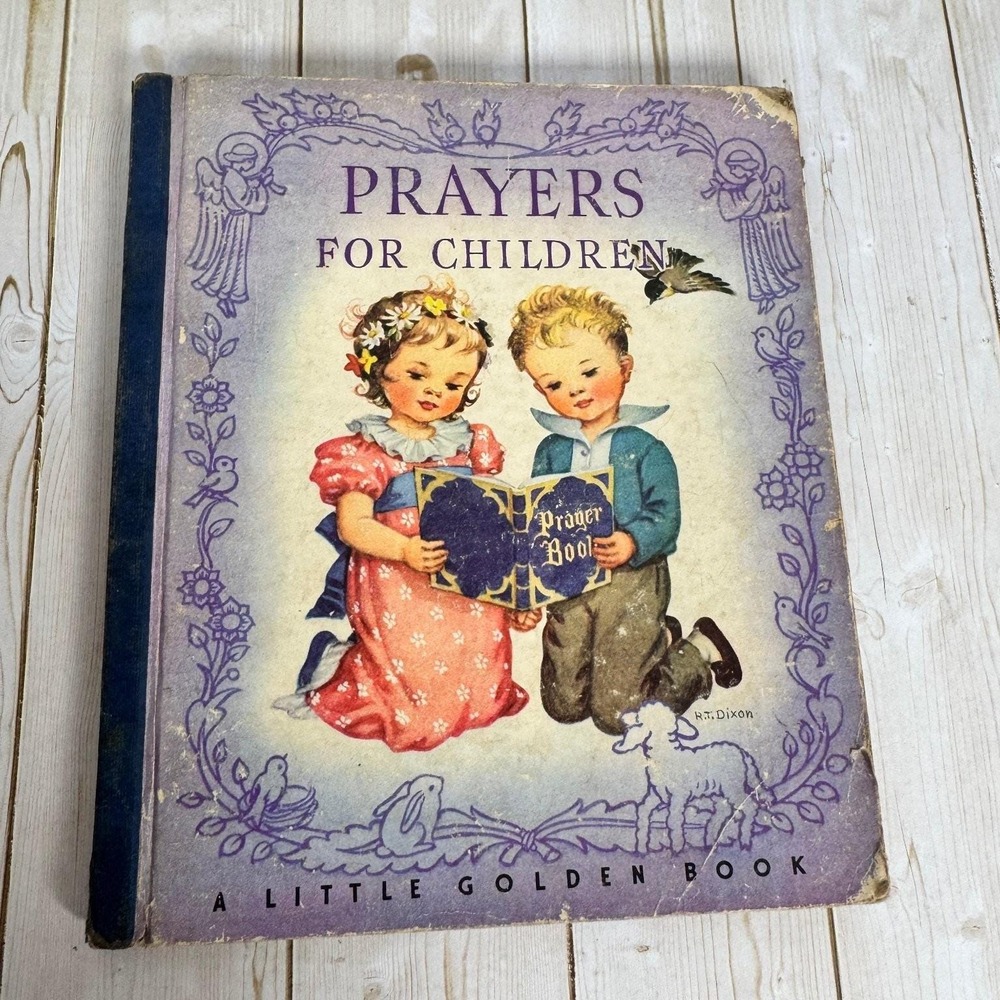 Prayers for Children Rachel Taft Dixon 1942 Little Golden Book Vintage Picture